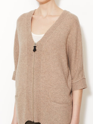 Rebecca Taylor Cashmere Zip Front Cardigan