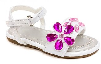 Laura Ashley Jeweled Flower Sandal (Toddler)