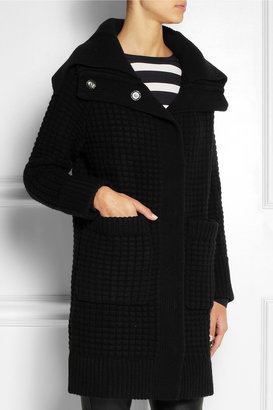 Burberry Waffle-knit wool and cashmere-blend cardi-coat