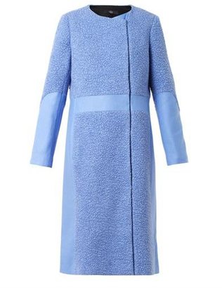 Tibi Textured and panelled wool-blend coat
