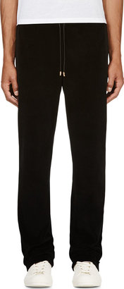 Versace Black Velvet & Leather Lounge Pants