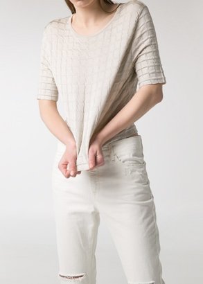MANGO Outlet Premium - Check Cropped Sweater