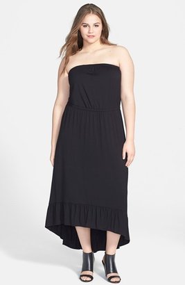 Sejour Strapless High/Low Jersey Maxi Dress (Plus Size)