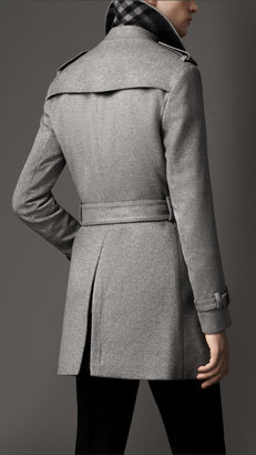 Burberry Mid-Length Virgin Wool Cashmere Trench Coat