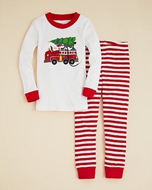 Sara's Prints Boys' Santa on Firetruck Pajama Set - Sizes 2-7