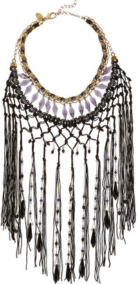 Erickson Beamon Chinoiserie gold-plated Swarovski crystal fringed necklace