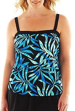 JCPenney Azul by Maxine of Hollywood Bandeau Faux Skirtini 1-Piece Swimdress - Plus