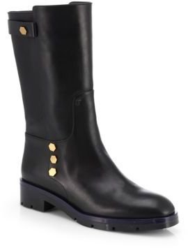 Tod's Flat Mate Leather Mid-Calf Boots