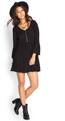 Forever 21 Peasant-Style Fit & Flare Dress