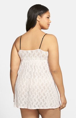 Only Hearts Club 442 Only Hearts 'Roxy' Stretch Lace Babydoll (Plus Size)