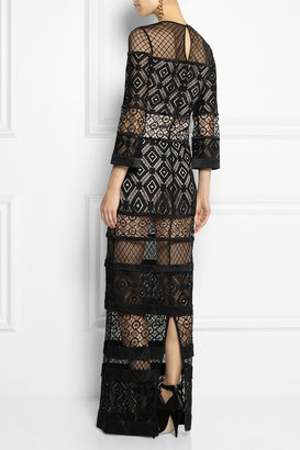Temperley London Cruz paneled lace gown