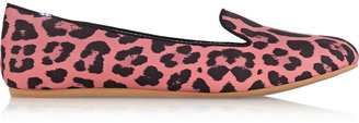 Charles Philip Shanghai Lizzette leopard-print poplin loafers