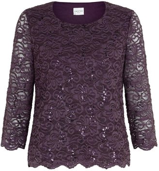 House of Fraser Eastex Plum Lace Top