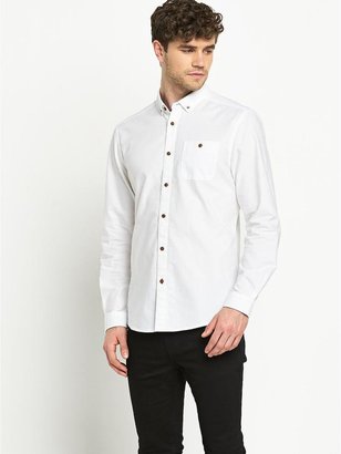 Goodsouls Mens Long Sleeve White Oxford Shirt