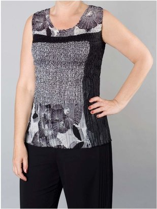 House of Fraser Chesca Plus Size BlackIvory Patchwork Print Camisole