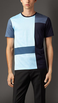 Burberry Abstract Check Cotton T-Shirt