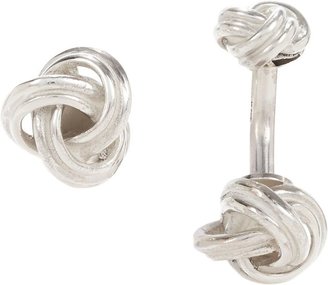 Barneys New York Sterling Silver Knot Cufflinks-Colorless