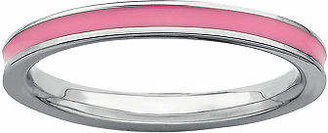 Personally Stackable Sterling Silver Pink Enamel Stackable Ring Family