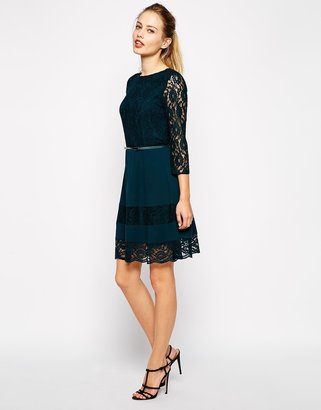 B.young Oasis Lace Belted Skater Dress