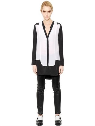 Karl Lagerfeld Paris Silk Crepe De Chine Shirt