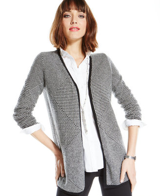 Charter Club Cashmere Patchwork Open-Front Cardigan