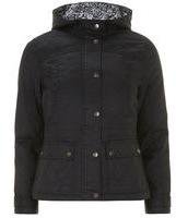 Dorothy Perkins Womens Petite hooded coated jacket- Navy