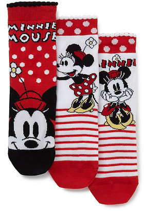 Marks and Spencer 3 Pairs of Cotton Rich Minnie Mouse Socks