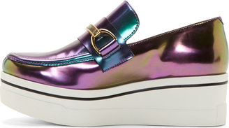 Stella McCartney Purple & Green Iridescent Binx Loafers