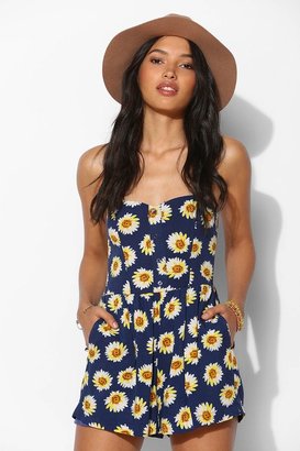 Urban Outfitters Pins And Needles Strapless Button-Down Romper