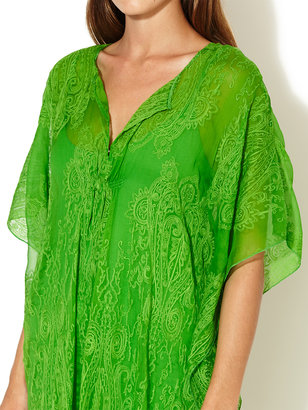 Twelfth St. By Cynthia Vincent Paisley Embroidered Silk Caftan
