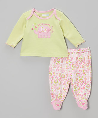 Vitamins Baby Lime & Pink 'Daydreamer' Elephant Pajama Set