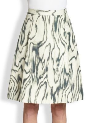 3.1 Phillip Lim Cotton & Silk Woodgrain-Print Skirt