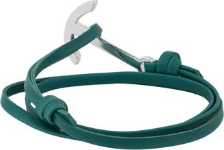 Miansai Modern Anchor On Leather Wrap Bracelet-Blue