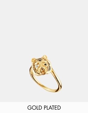 Bill Skinner Gold Plated Tiger Tail Ring - gold
