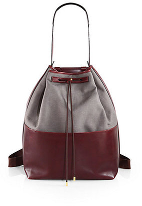 The Row Linen & Leather Backpack