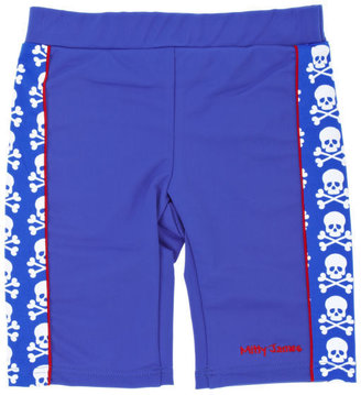 Boy's Mitty James Skull Print Blue Swimming Shorts