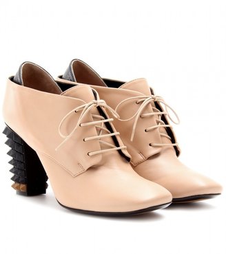 Fendi Lace-up ankle boots with studded heel