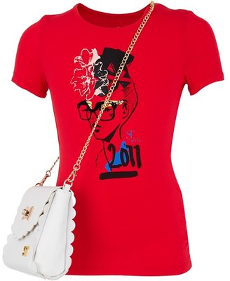 Supertrash Red Face Print Tee and Bag