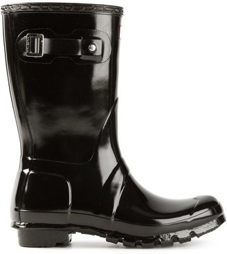 Hunter patent wellington boots