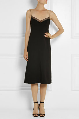 Calvin Klein Collection Karlyn chiffon-trimmed stretch-crepe dress