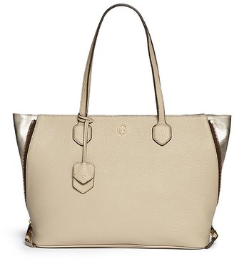 Tory Burch 'Robinson' side zip pebbled leather tote