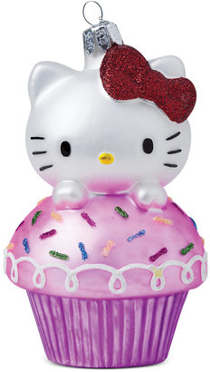 Hello Kitty Kurt Adler Cupcake Glass Ornament