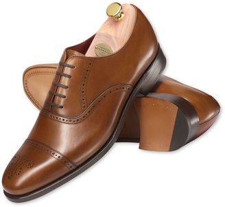 Oxford Conker brown calf leather semi-brogue shoes
