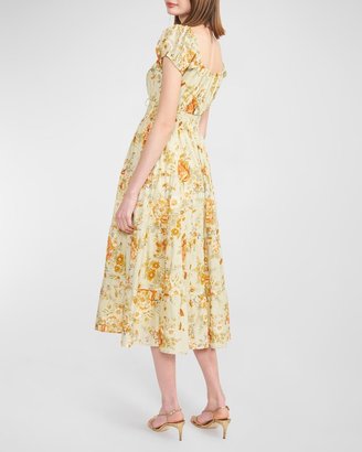 En Saison Milana Smocked Tiered Floral Cotton Midi Dress