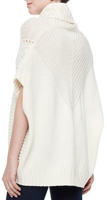 Trina Turk Amarisa Cable-Knit Cowl-Neck Sweater