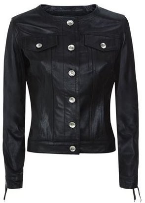 Love Moschino Lace Up Sleeve Leather Jacket