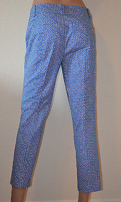Ann Taylor Misses' & Petites' Blue & White Print Carnegie Cropped Pants $78.00