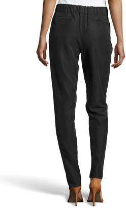 Halston Relaxed Washed-Knit Pants, Black