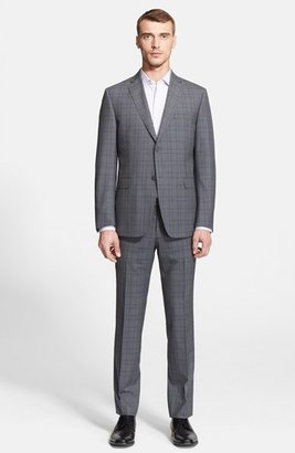 Z Zegna 2264 Z Zegna Trim Fit Grey Plaid Wool Suit