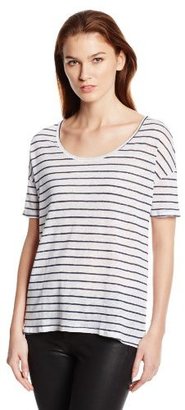 Three Dots Women's Easy Stripe Scoop Neck Shirt